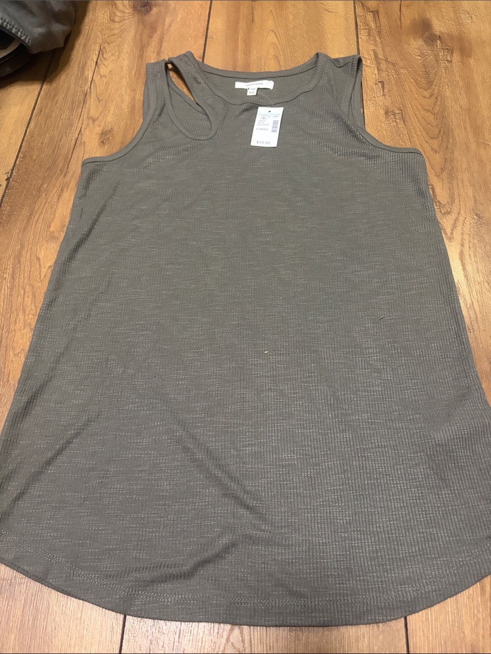 Maurices Olive Ribbed Racerback Tank Top